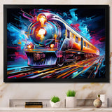 Abstract Train Electric Rhythms - Train Canvas Wall Art