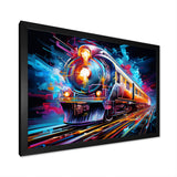 Abstract Train Electric Rhythms - Train Canvas Wall Art