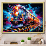 Abstract Train Electric Rhythms - Train Canvas Wall Art