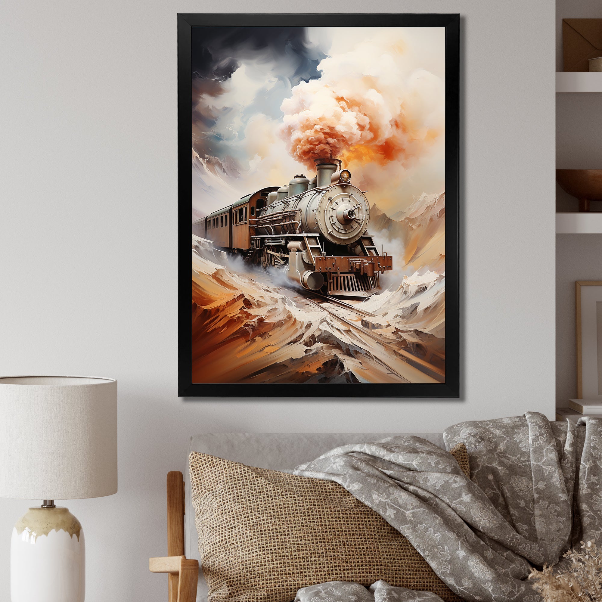 Abstract Train Elemental Express I - Train Canvas Wall Art