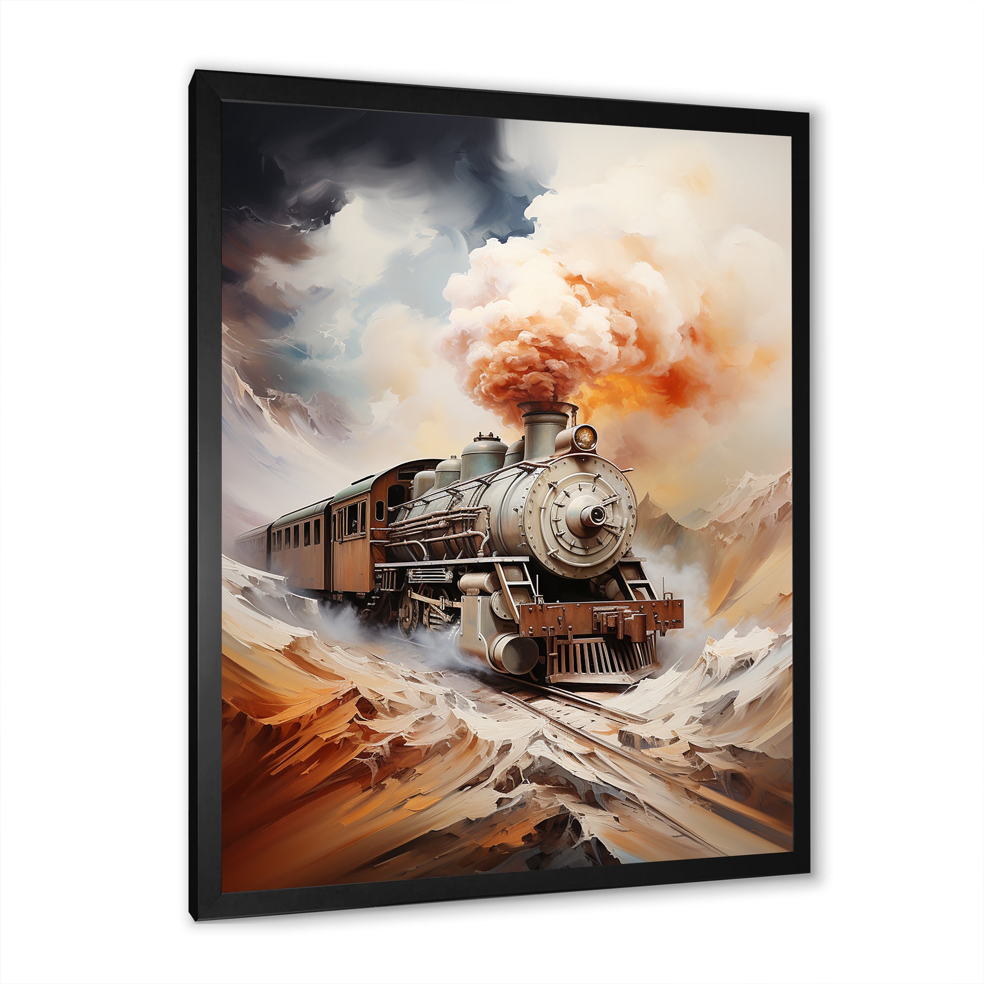 Abstract Train Elemental Express I - Train Canvas Wall Art