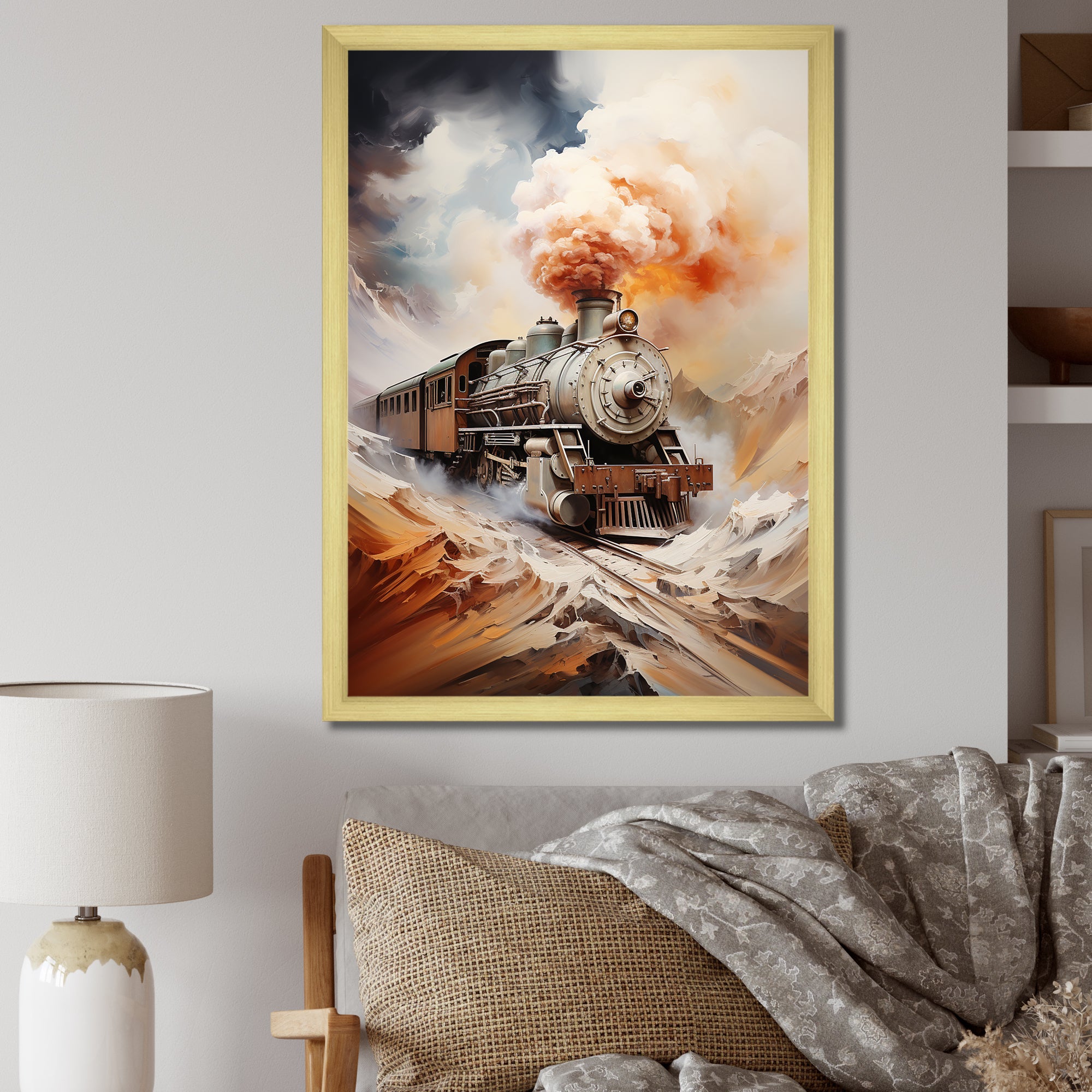 Abstract Train Elemental Express I - Train Canvas Wall Art