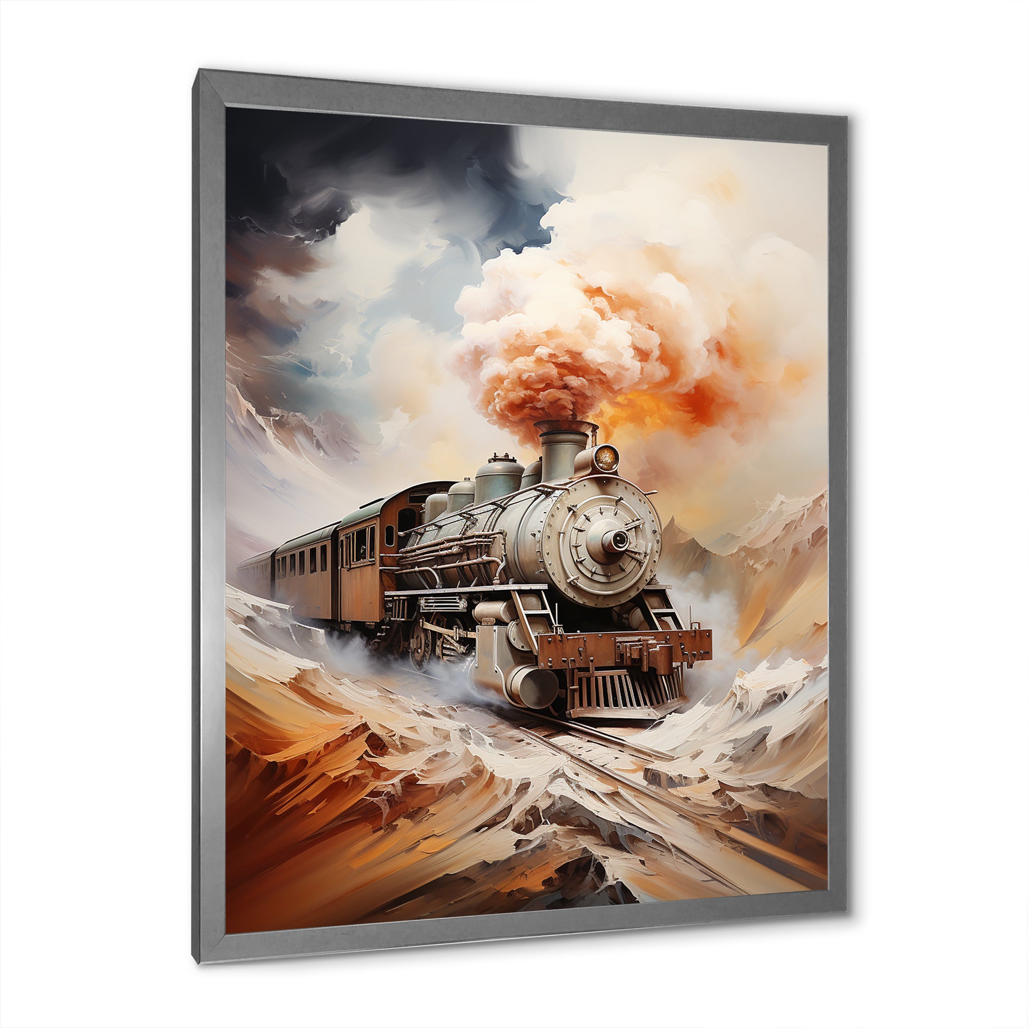 Abstract Train Elemental Express I - Train Canvas Wall Art