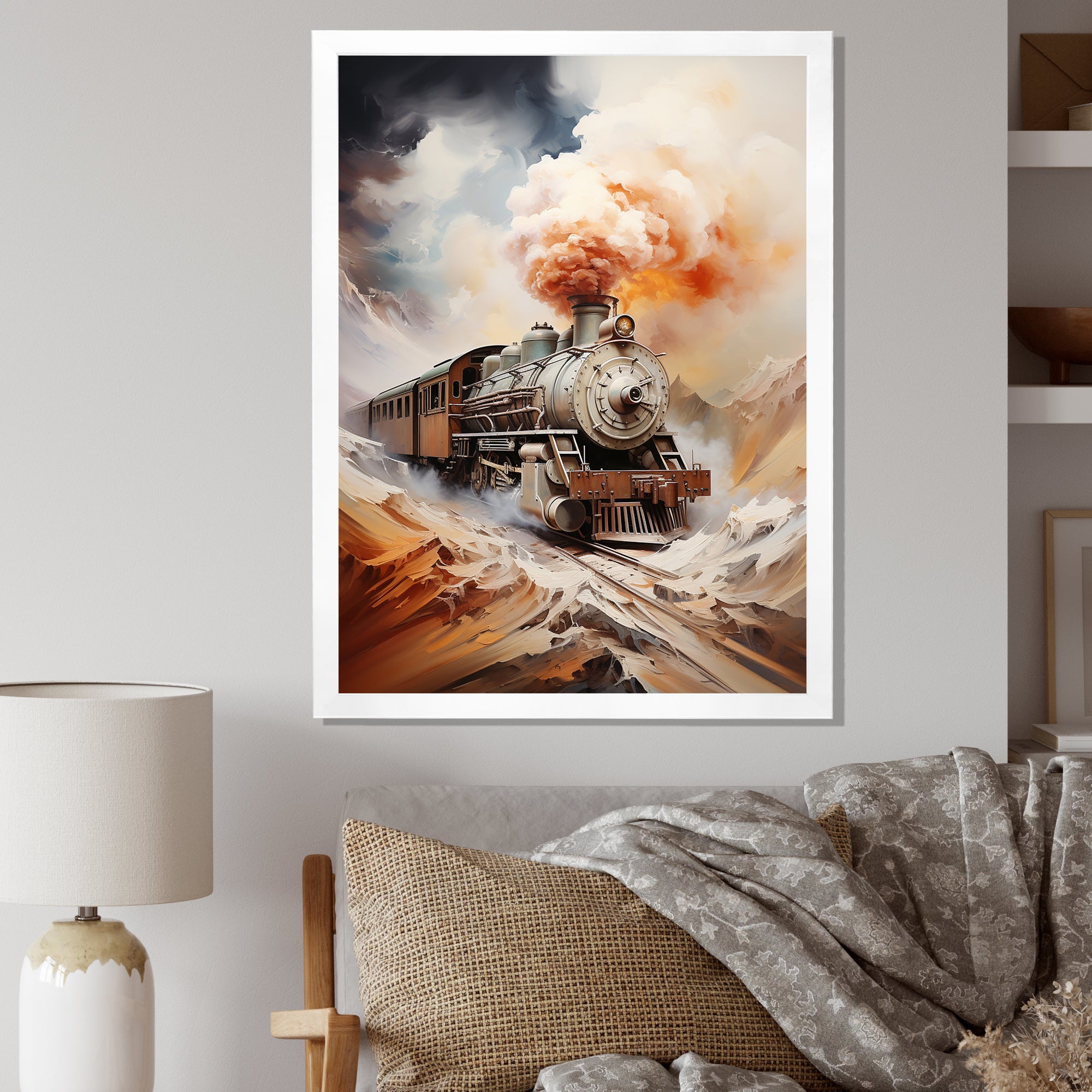 Abstract Train Elemental Express I - Train Canvas Wall Art