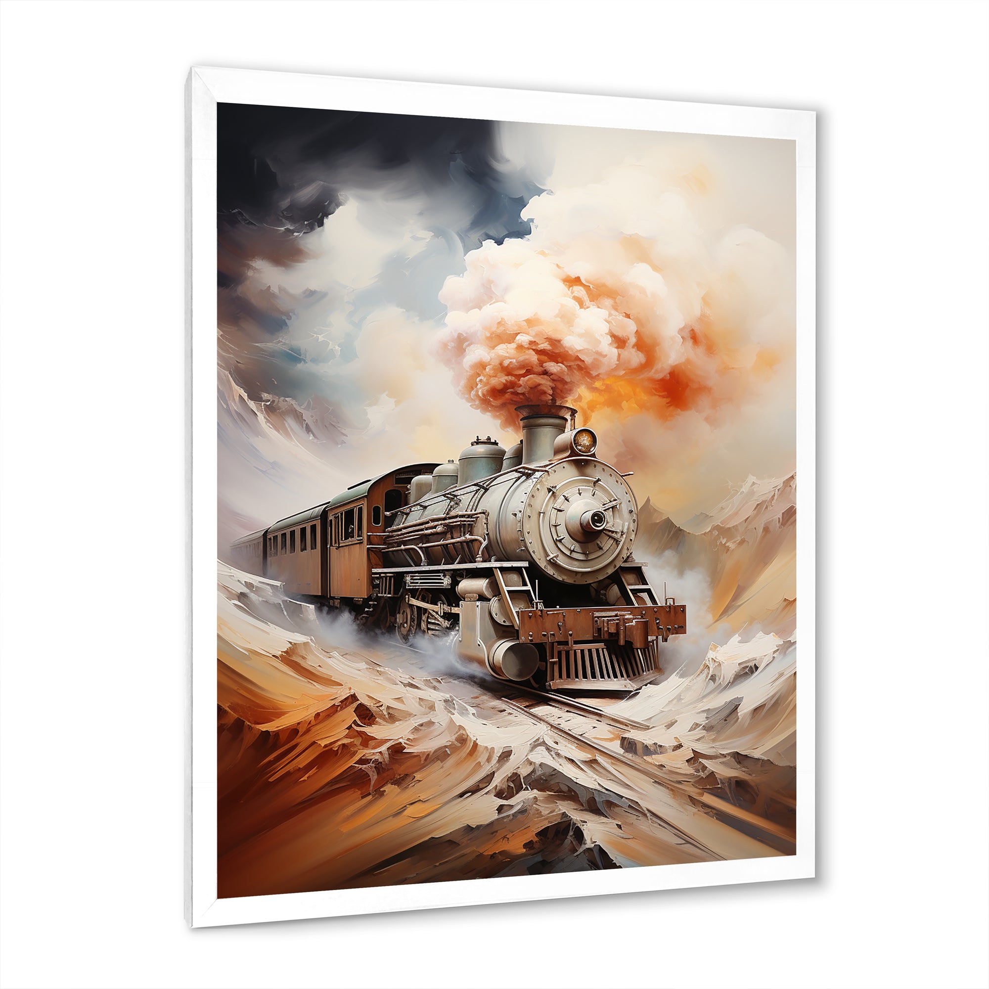 Abstract Train Elemental Express I - Train Canvas Wall Art