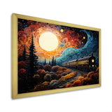 Train Enchanted Journey Pointillism - Train Canvas Wall Art