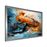 Abstract Orange Train Fluid Motion - Train Canvas Wall Art