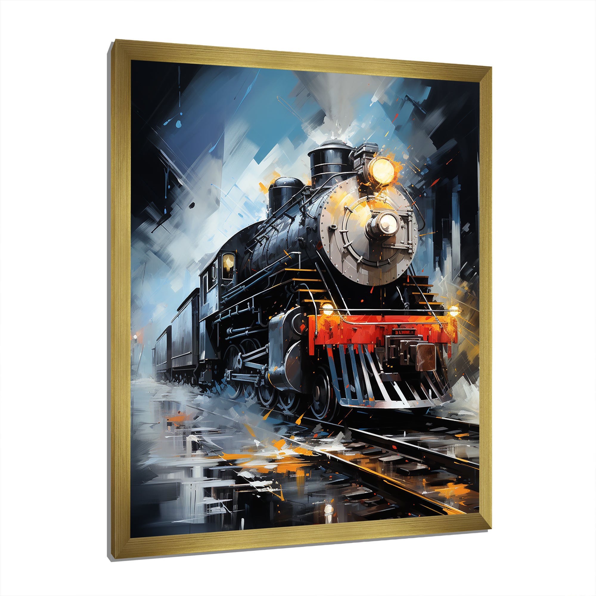 Abstract Train Fluid Motion - Train Canvas Wall Art