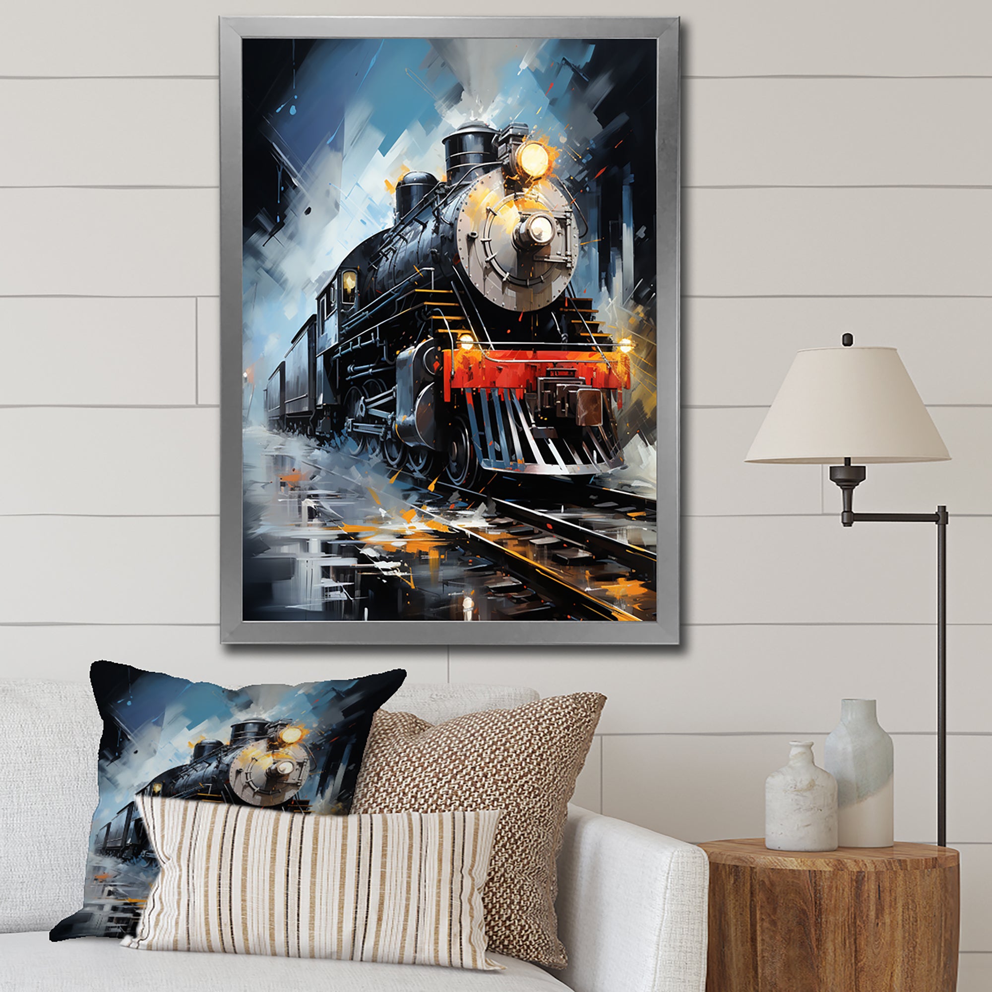 Abstract Train Fluid Motion - Train Canvas Wall Art