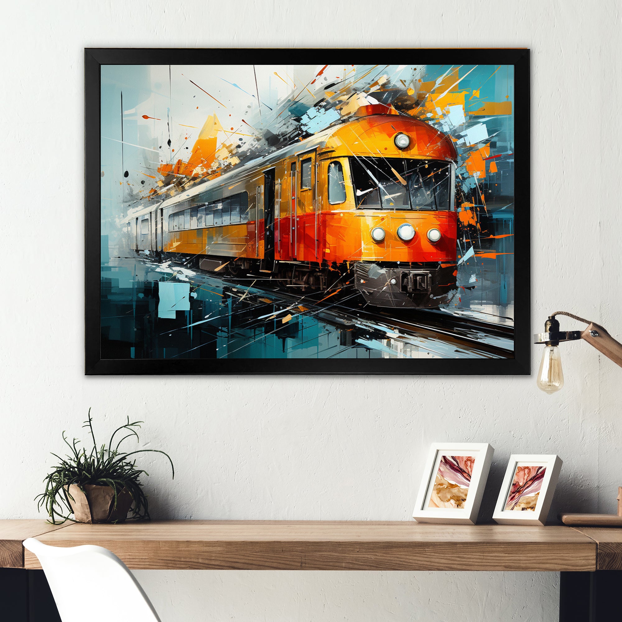 Train Fragmented Rhythm - Train Canvas Wall Art
