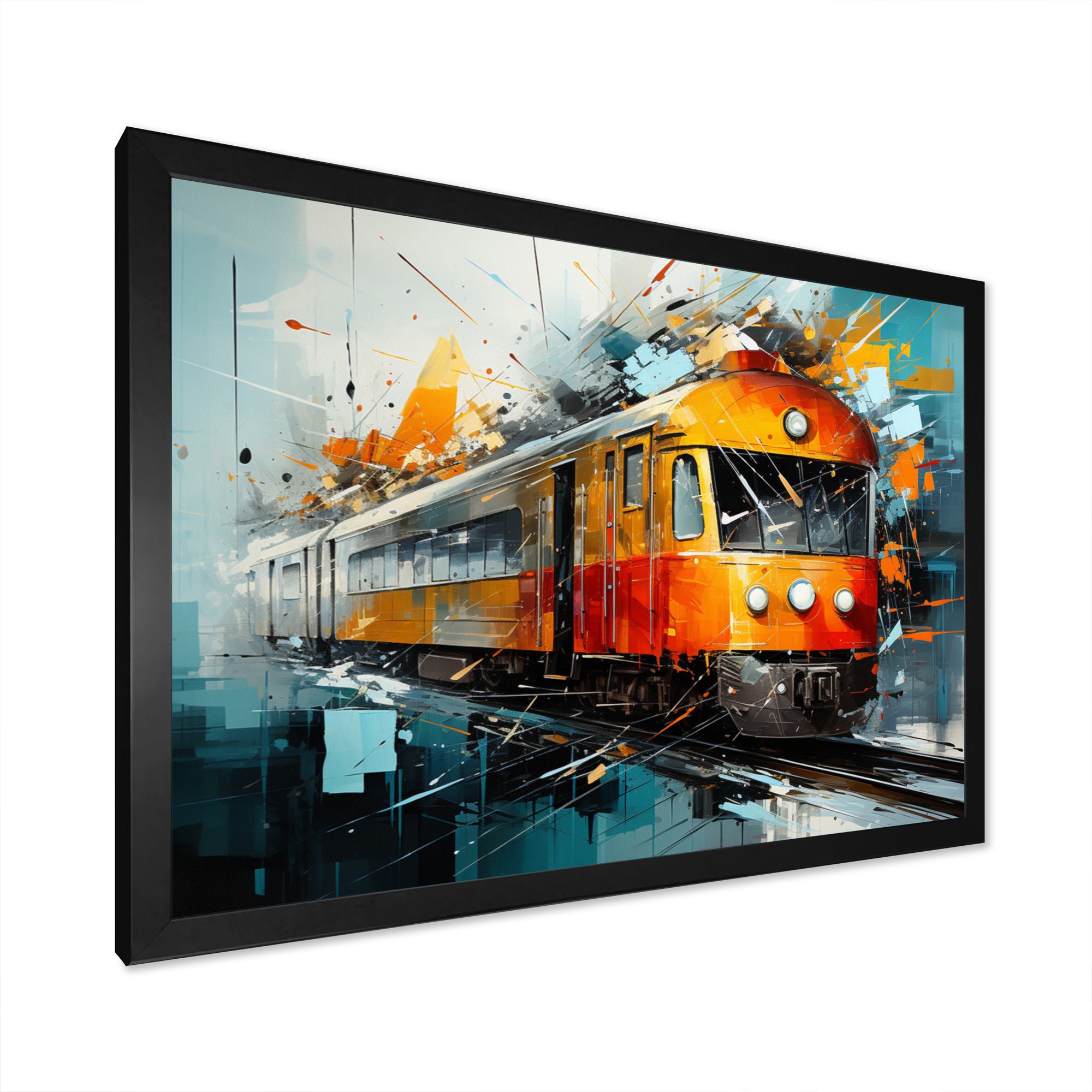 Train Fragmented Rhythm - Train Canvas Wall Art