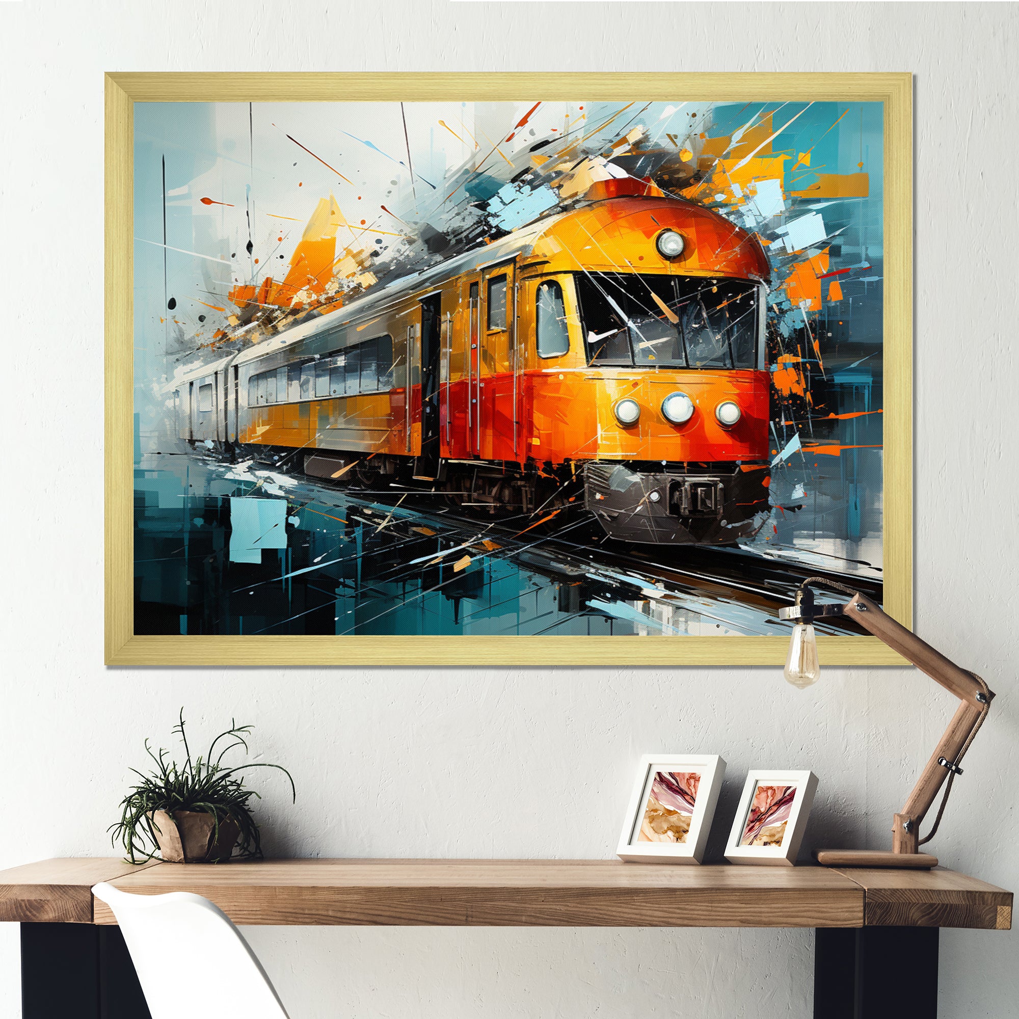 Train Fragmented Rhythm - Train Canvas Wall Art