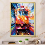 Abstract Train Fusion Of Colors - Train Canvas Wall Art