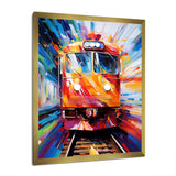 Abstract Train Fusion Of Colors - Train Canvas Wall Art
