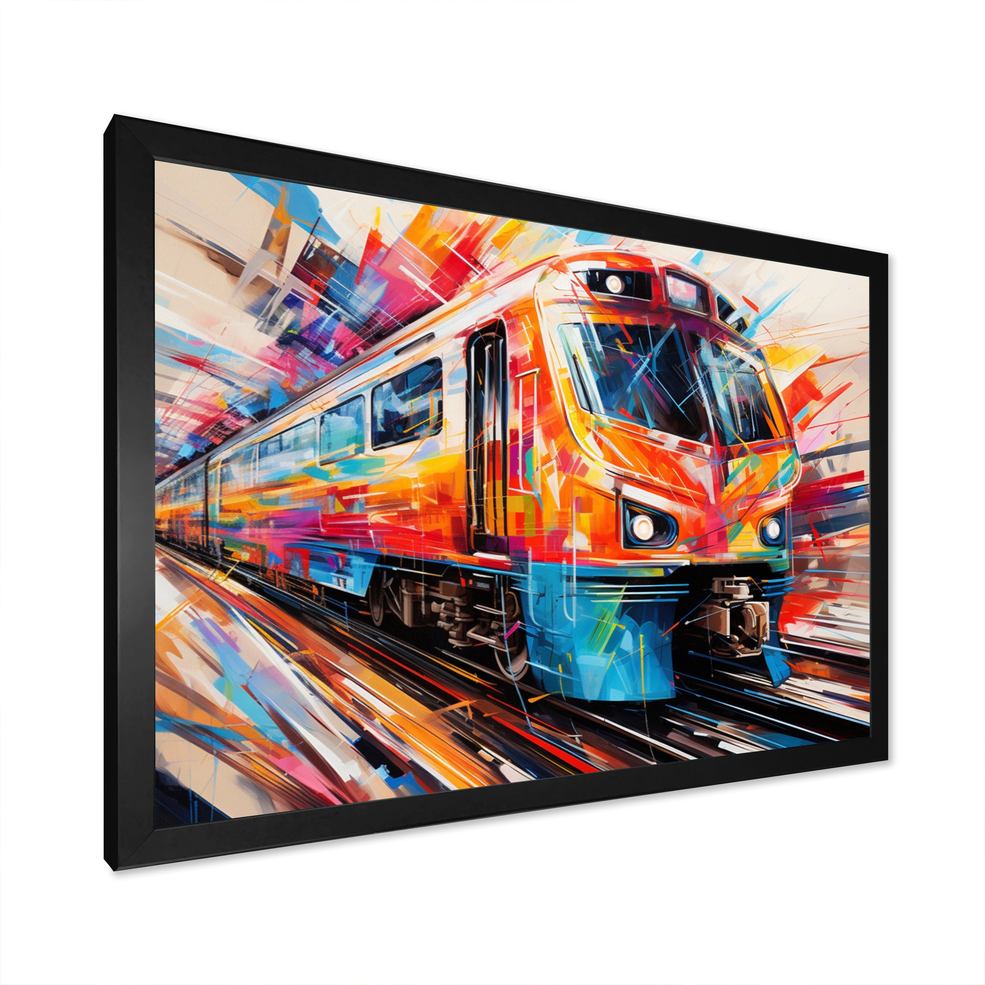 Train Fusion Of Lines - Train Canvas Wall Art