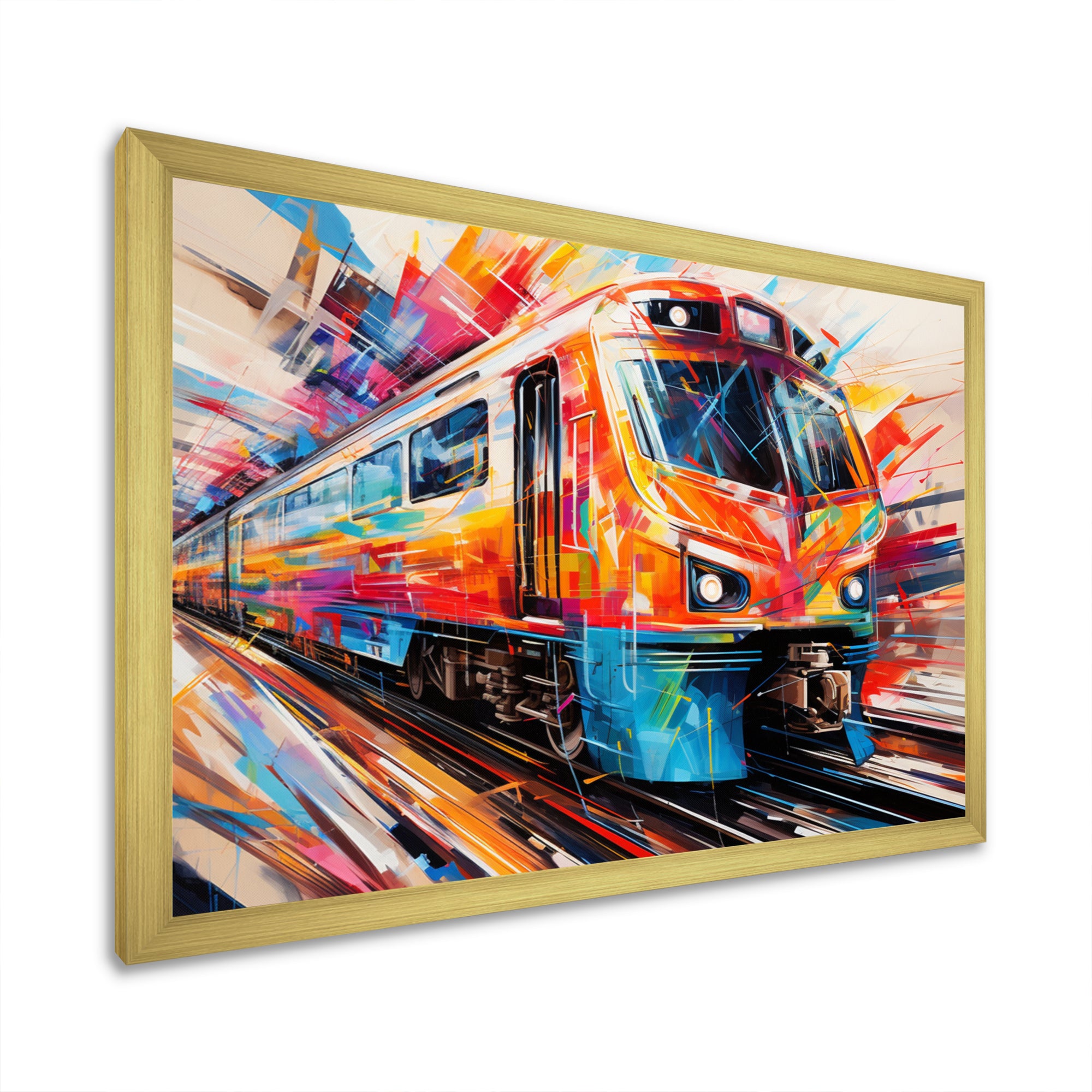 Train Fusion Of Lines - Train Canvas Wall Art