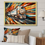 Abstract Train Geometric Express I - Train Canvas Wall Art