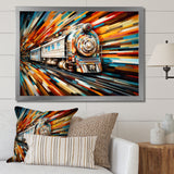 Abstract Train Geometric Express I - Train Canvas Wall Art