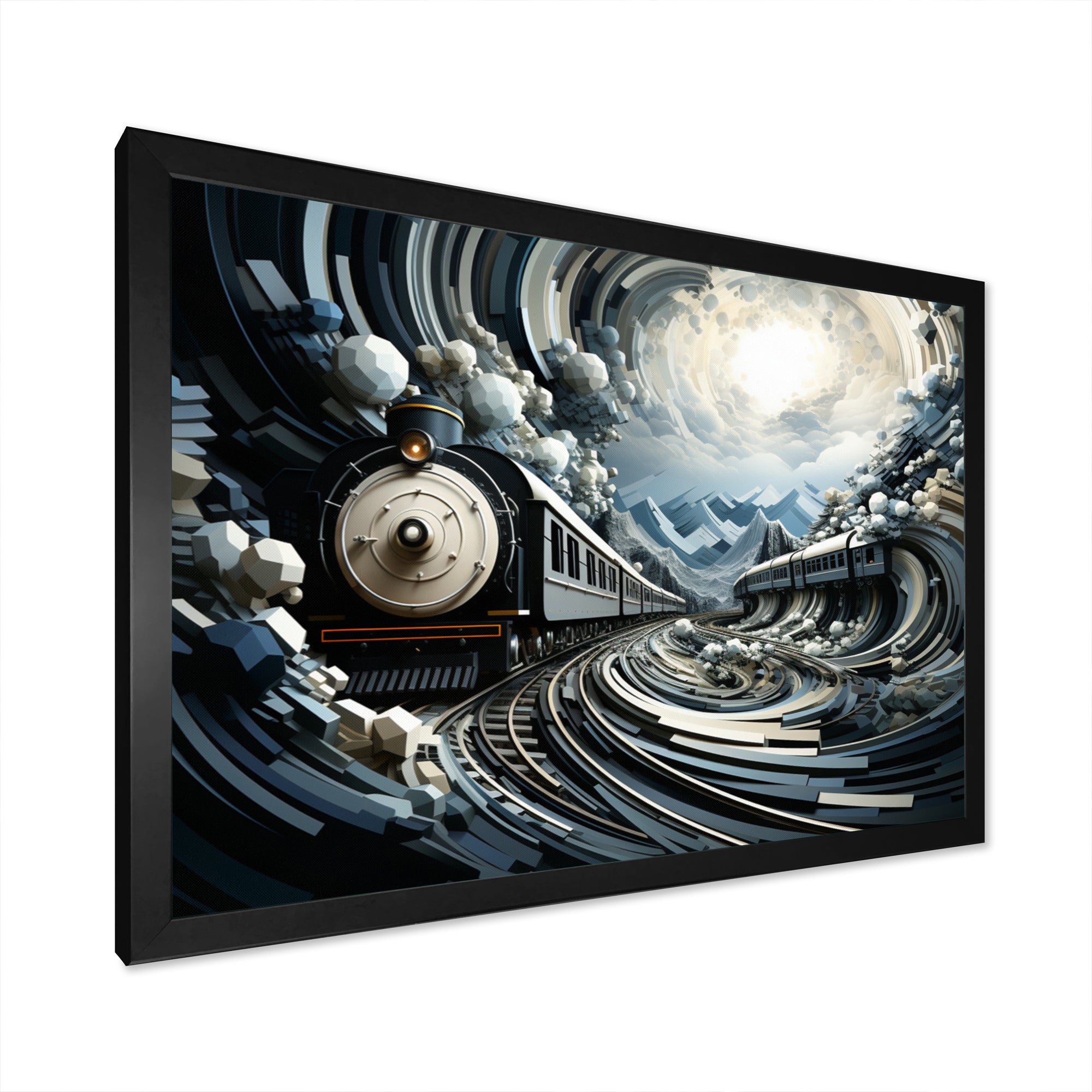 Train Geometric Momentum I - Train Canvas Wall Art