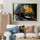 Yellow Grey Train Geometric Momentum Yellow I - Train Canvas Wall Art