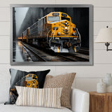 Yellow Grey Train Geometric Momentum Yellow I - Train Canvas Wall Art