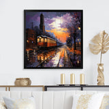 Train Industrial Elegance Pointillism I - Train Canvas Wall Art