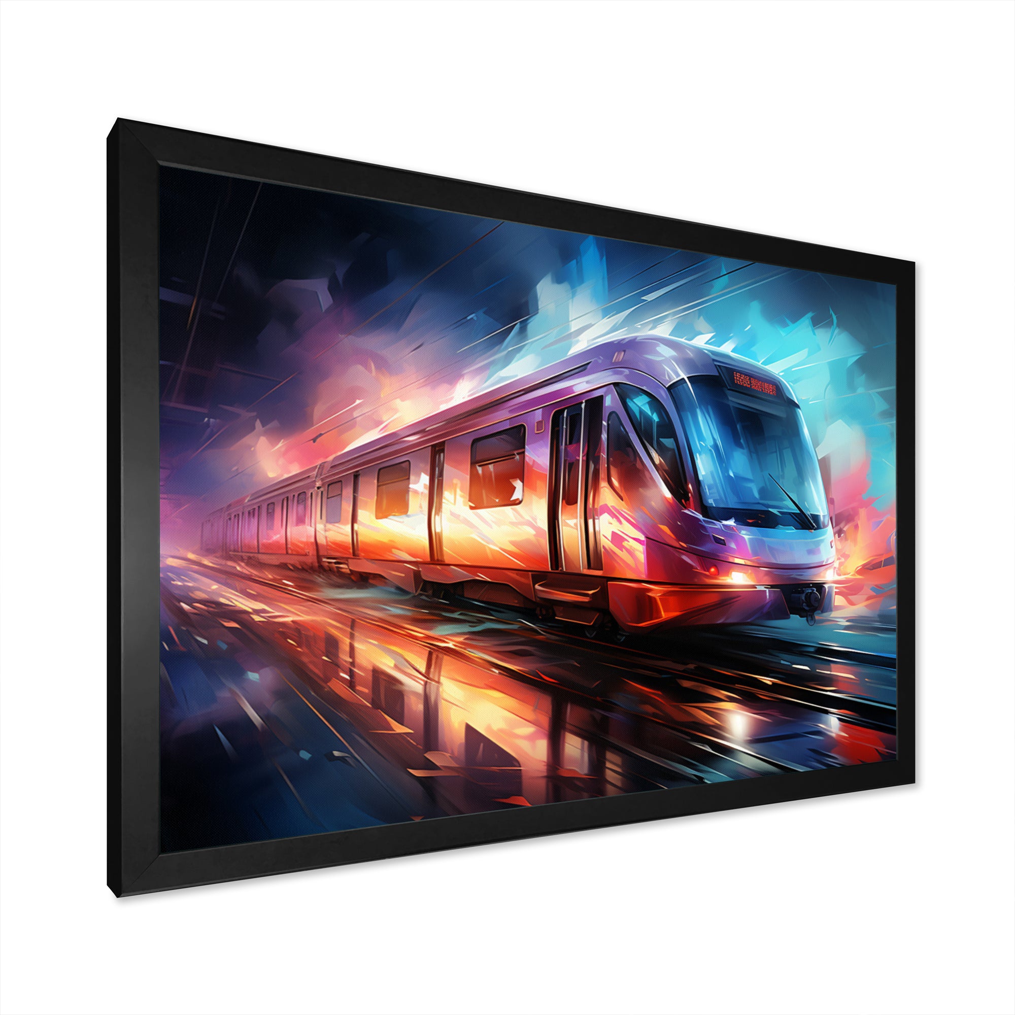 Abstract Train Luminous Journeys - Train Canvas Wall Art