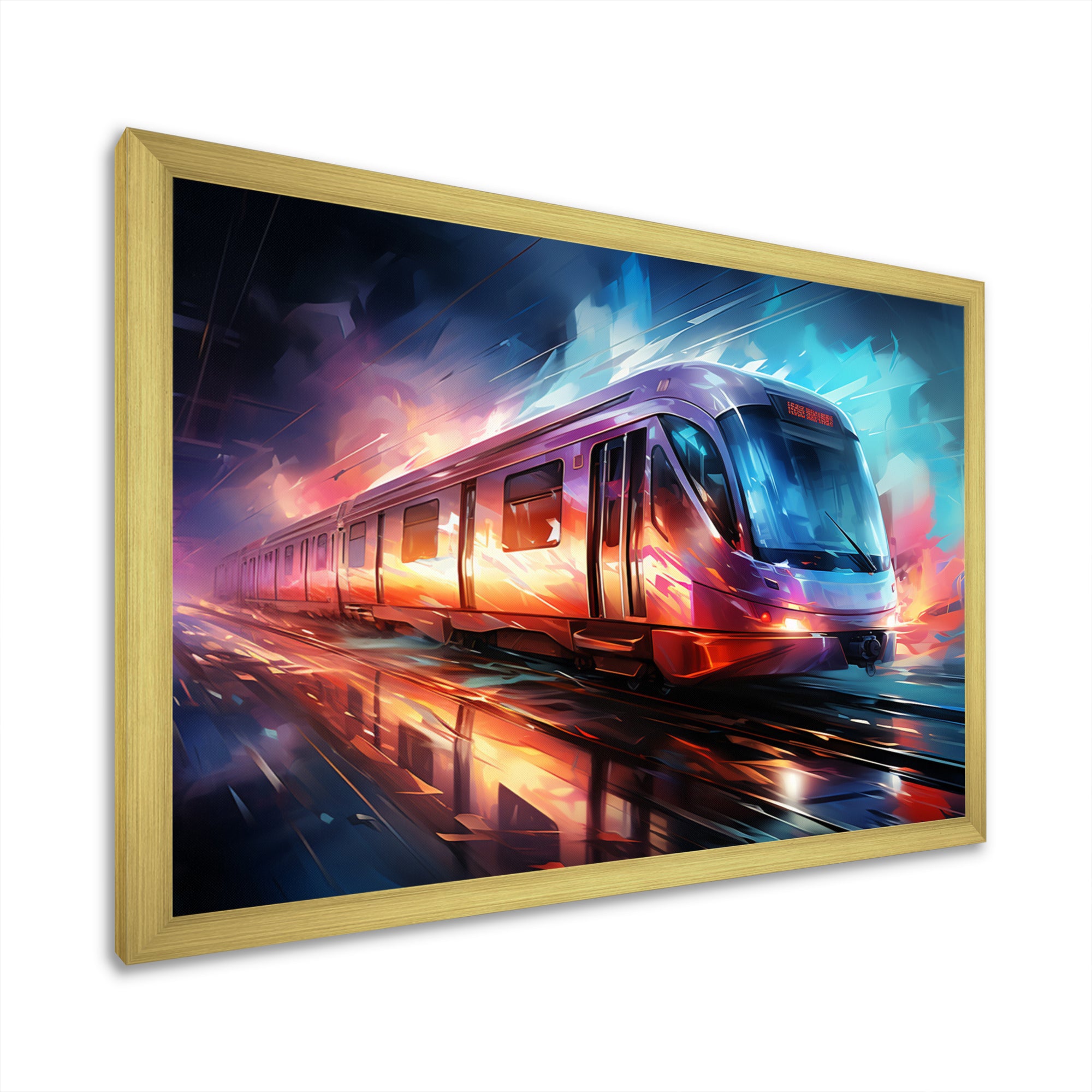 Abstract Train Luminous Journeys - Train Canvas Wall Art