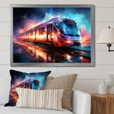 Abstract Train Luminous Journeys - Train Canvas Wall Art