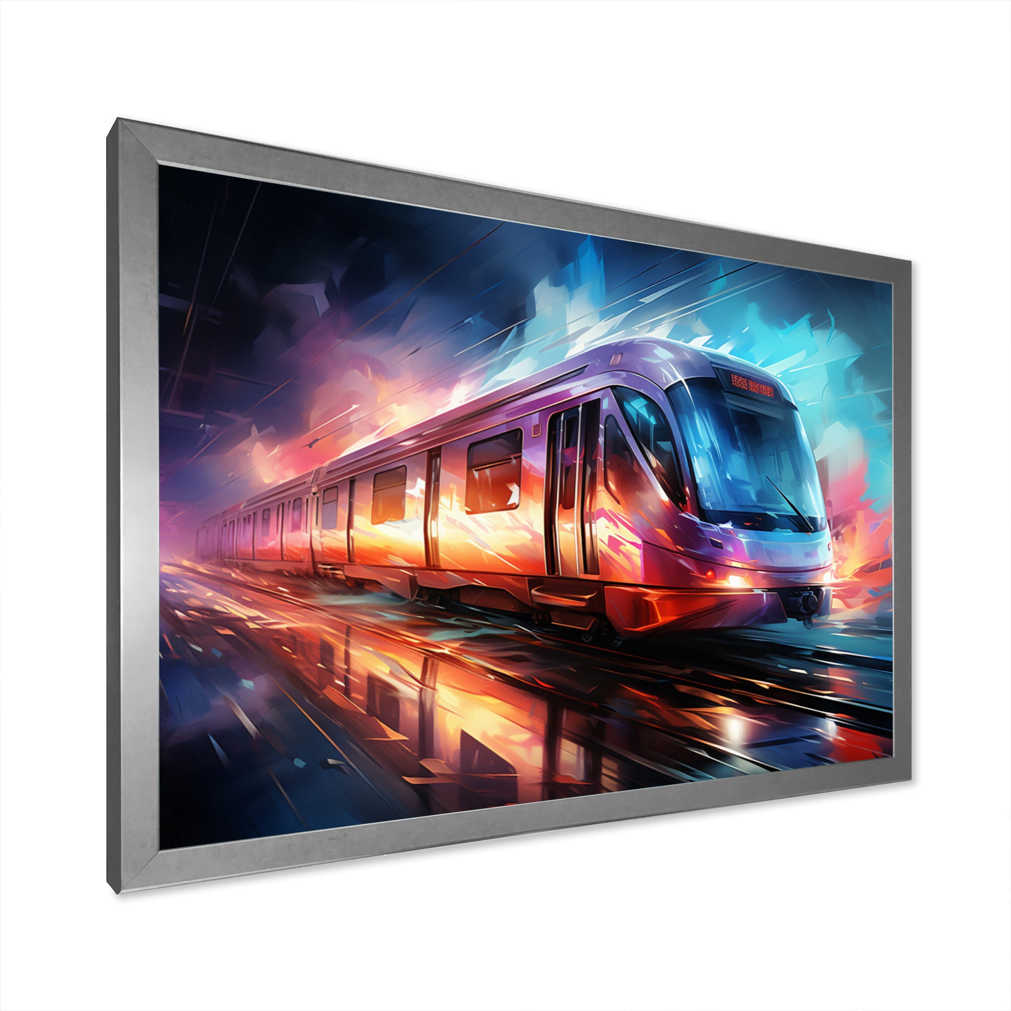 Abstract Train Luminous Journeys - Train Canvas Wall Art