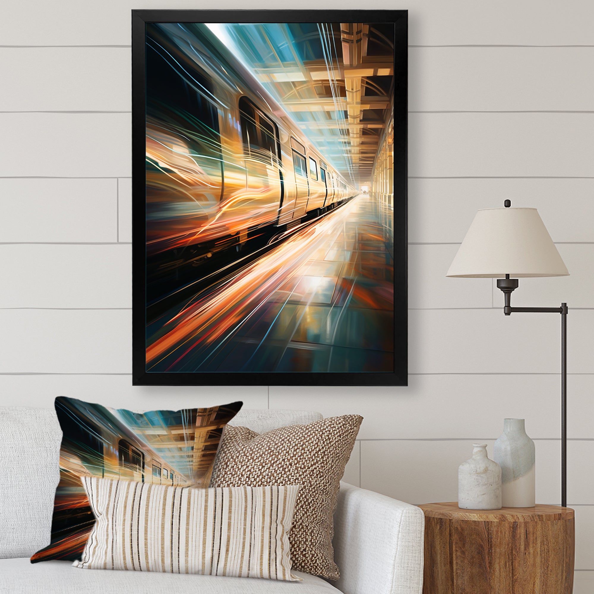 Train Luminous Trail Lights I - Train Canvas Wall Art