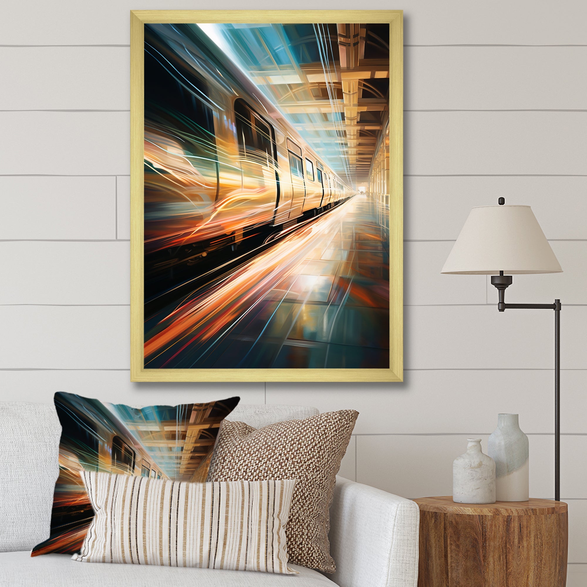 Train Luminous Trail Lights I - Train Canvas Wall Art