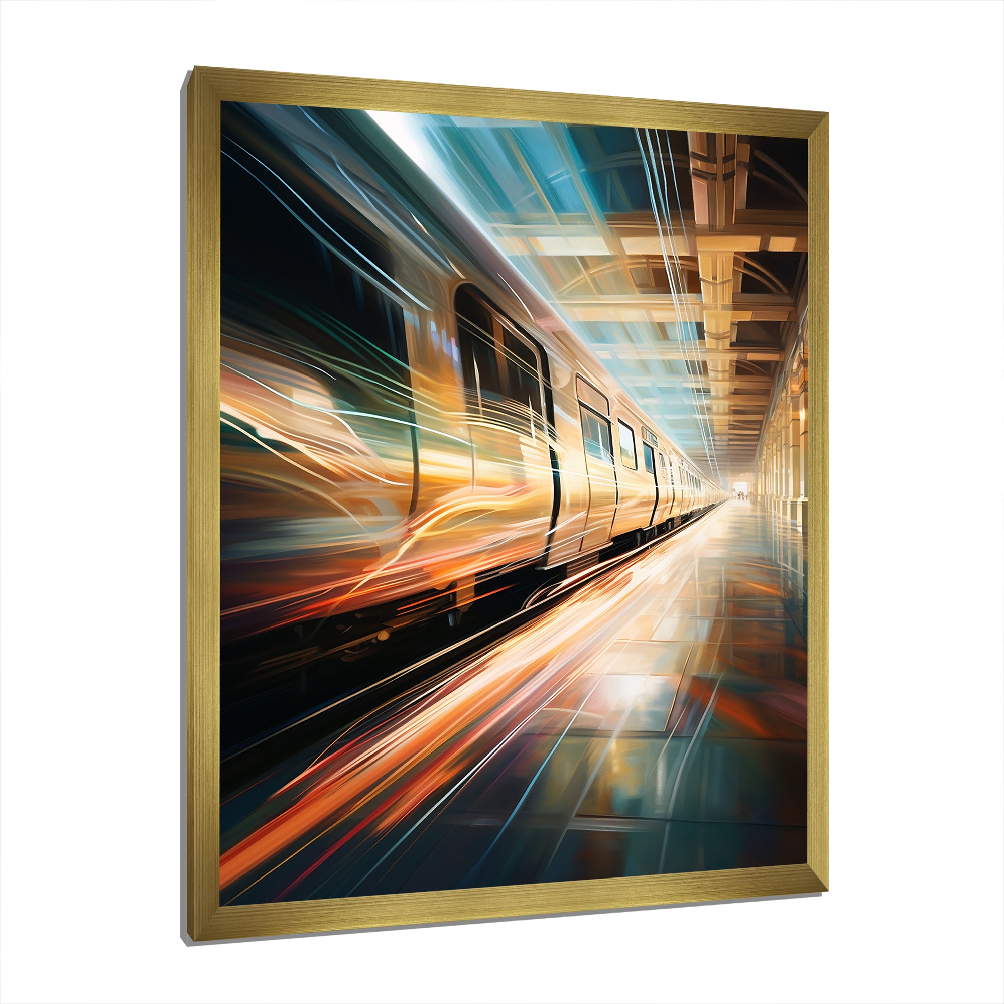 Train Luminous Trail Lights I - Train Canvas Wall Art