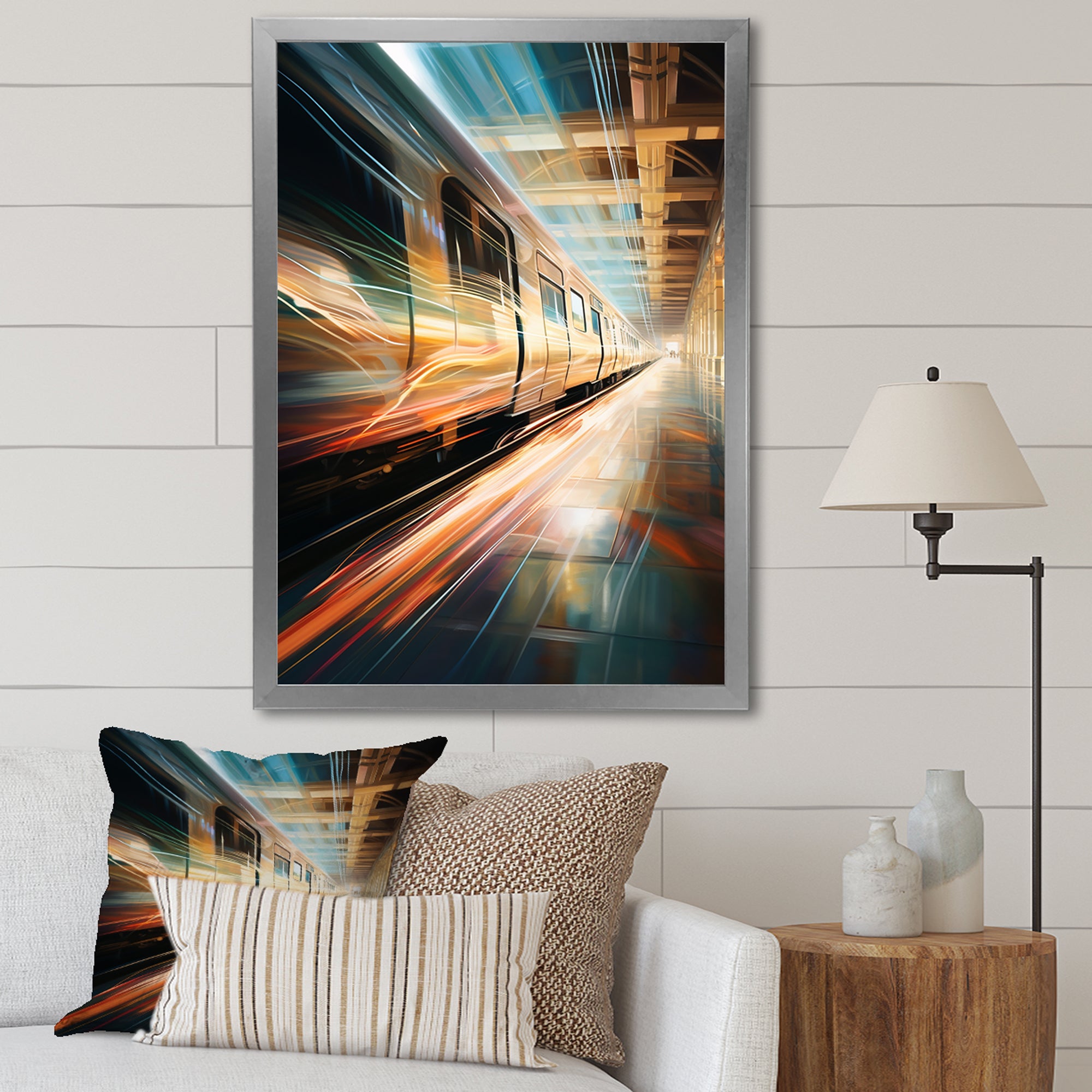 Train Luminous Trail Lights I - Train Canvas Wall Art