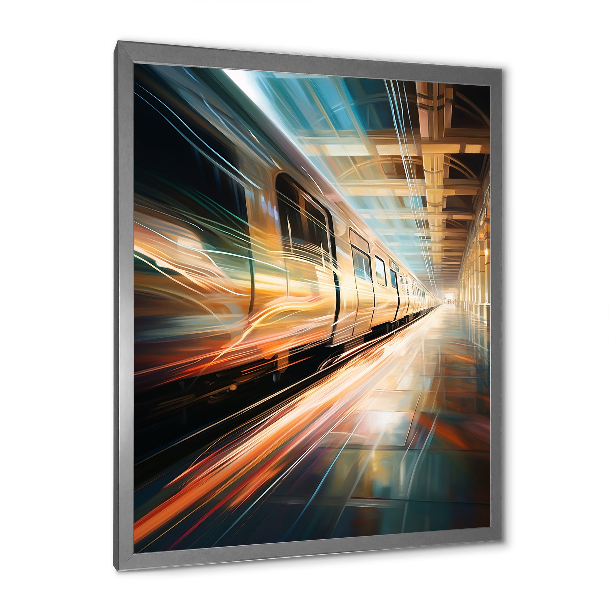 Train Luminous Trail Lights I - Train Canvas Wall Art