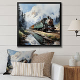 Train Majestic Passage Pointillism I - Train Canvas Wall Art