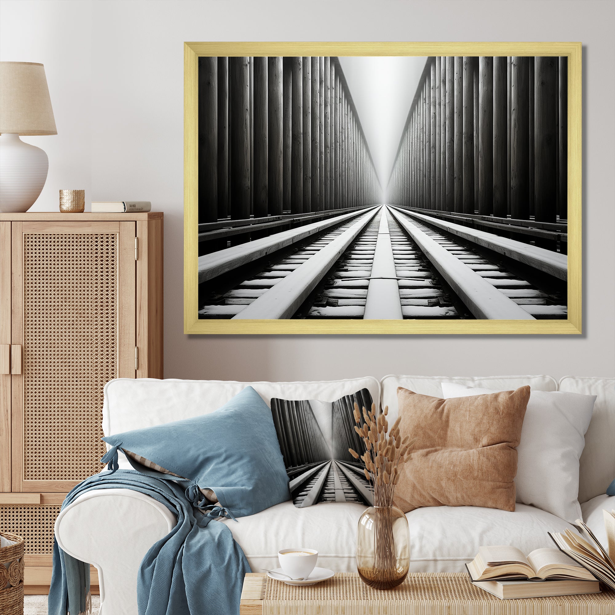 Train Minimalist Tracks I - Train Canvas Wall Art