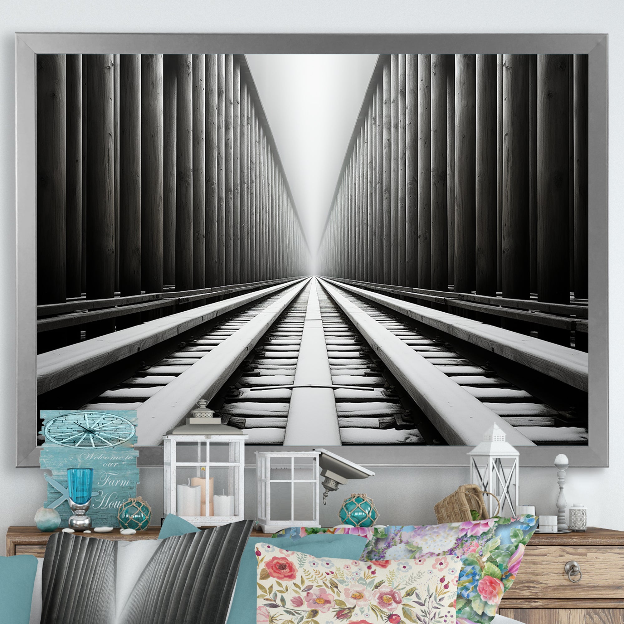 Train Minimalist Tracks I - Train Canvas Wall Art
