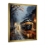 Train Misty Morning Pointillism I - Train Canvas Wall Art
