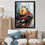 Yellow Red Train Tracks - Train Canvas Wall Art