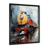 Yellow Red Train Tracks - Train Canvas Wall Art