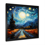 Blue Train Rails By Vincent I - Train Canvas Wall Art