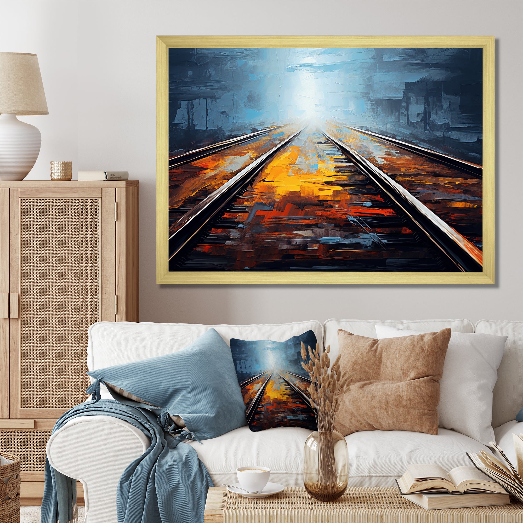 Train Serene Railways Track - Train Canvas Wall Art