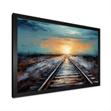 Peach Train Track Serene Railways - Train Canvas Wall Art