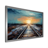 Peach Train Track Serene Railways - Train Canvas Wall Art
