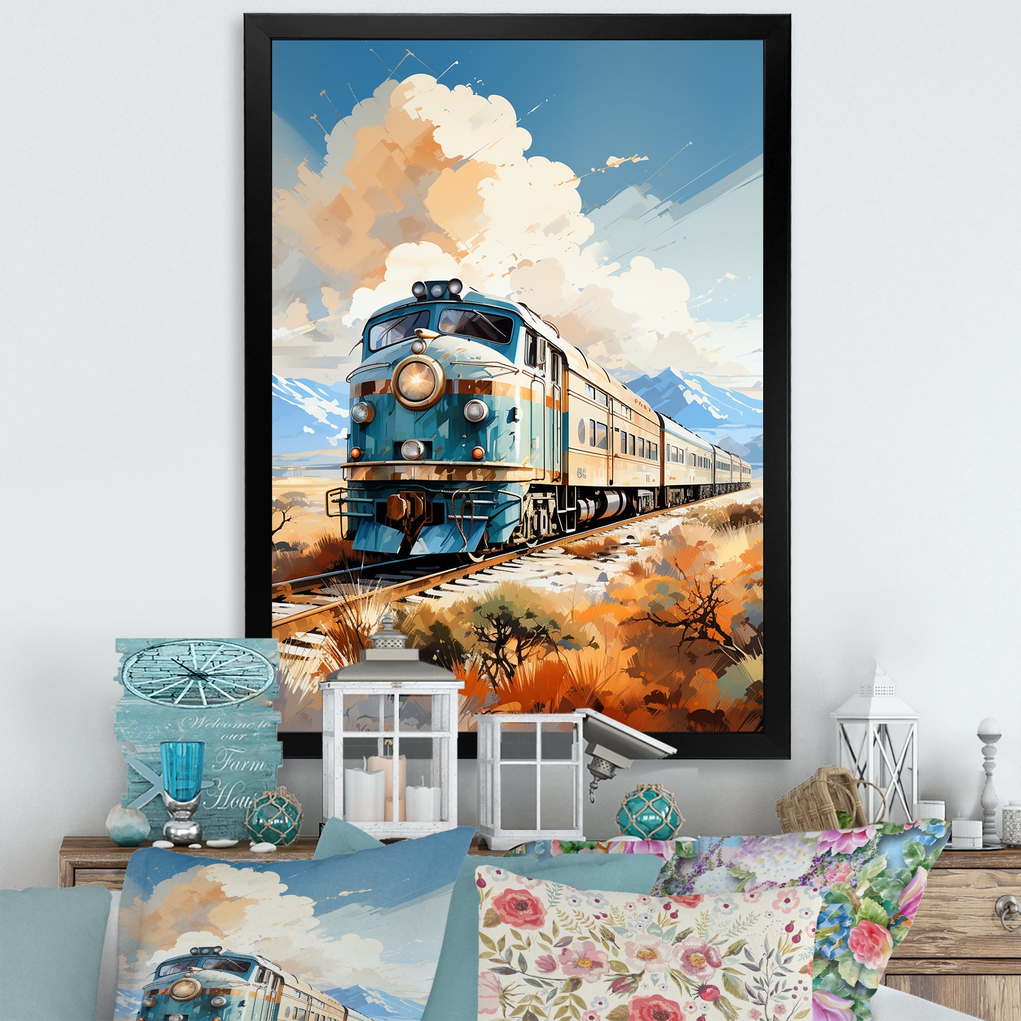 Abstract Train Sublime Landscapes I - Train Canvas Wall Art