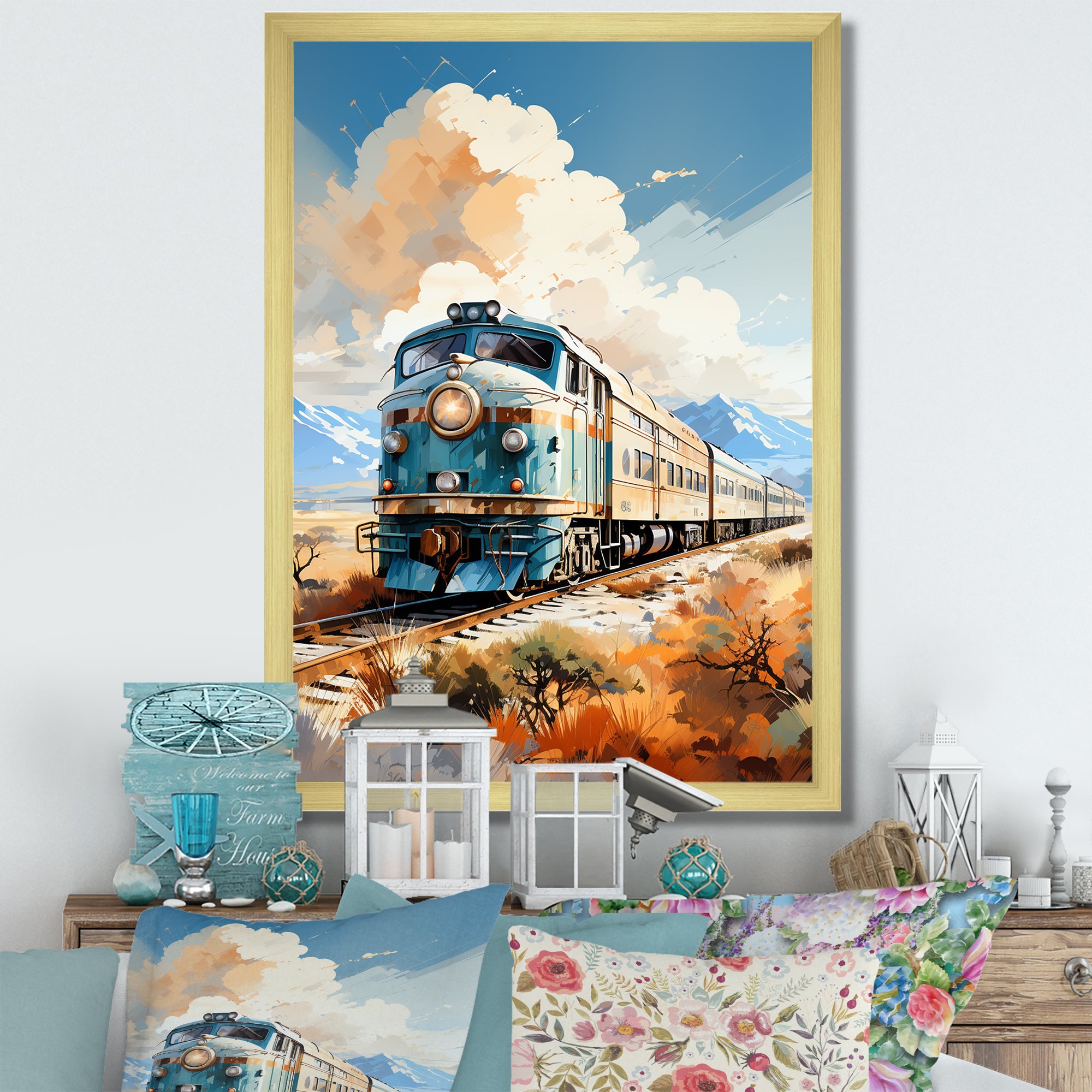 Abstract Train Sublime Landscapes I - Train Canvas Wall Art
