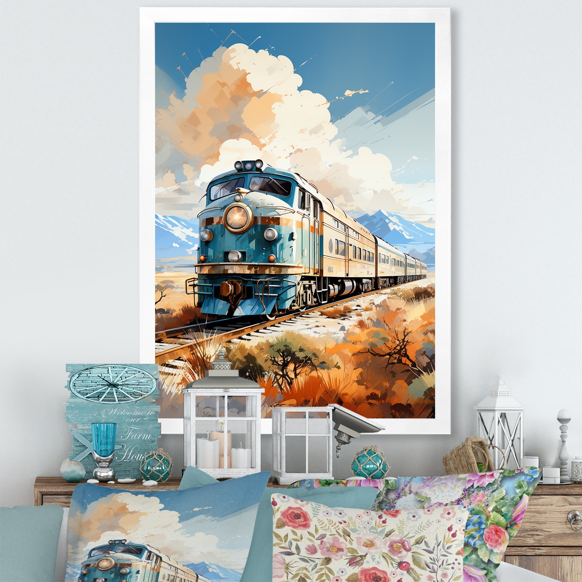 Abstract Train Sublime Landscapes I - Train Canvas Wall Art
