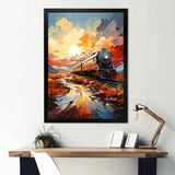 Orange Train Sublime Landscapes - Train Canvas Wall Art