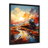 Orange Train Sublime Landscapes - Train Canvas Wall Art